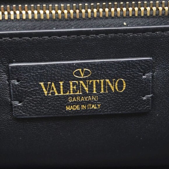 Valentino  Garavani Roman Stud Medium Leather Crossbody Bag Black - Picture 13 of 13